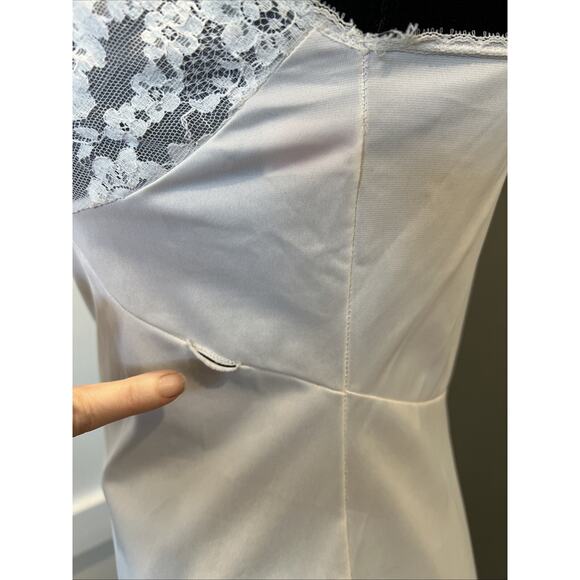 Vtg 60s Sears “Doesn’t Slip” Slip White Lace Boat And Trim 36 Average - Picture 8 of 8